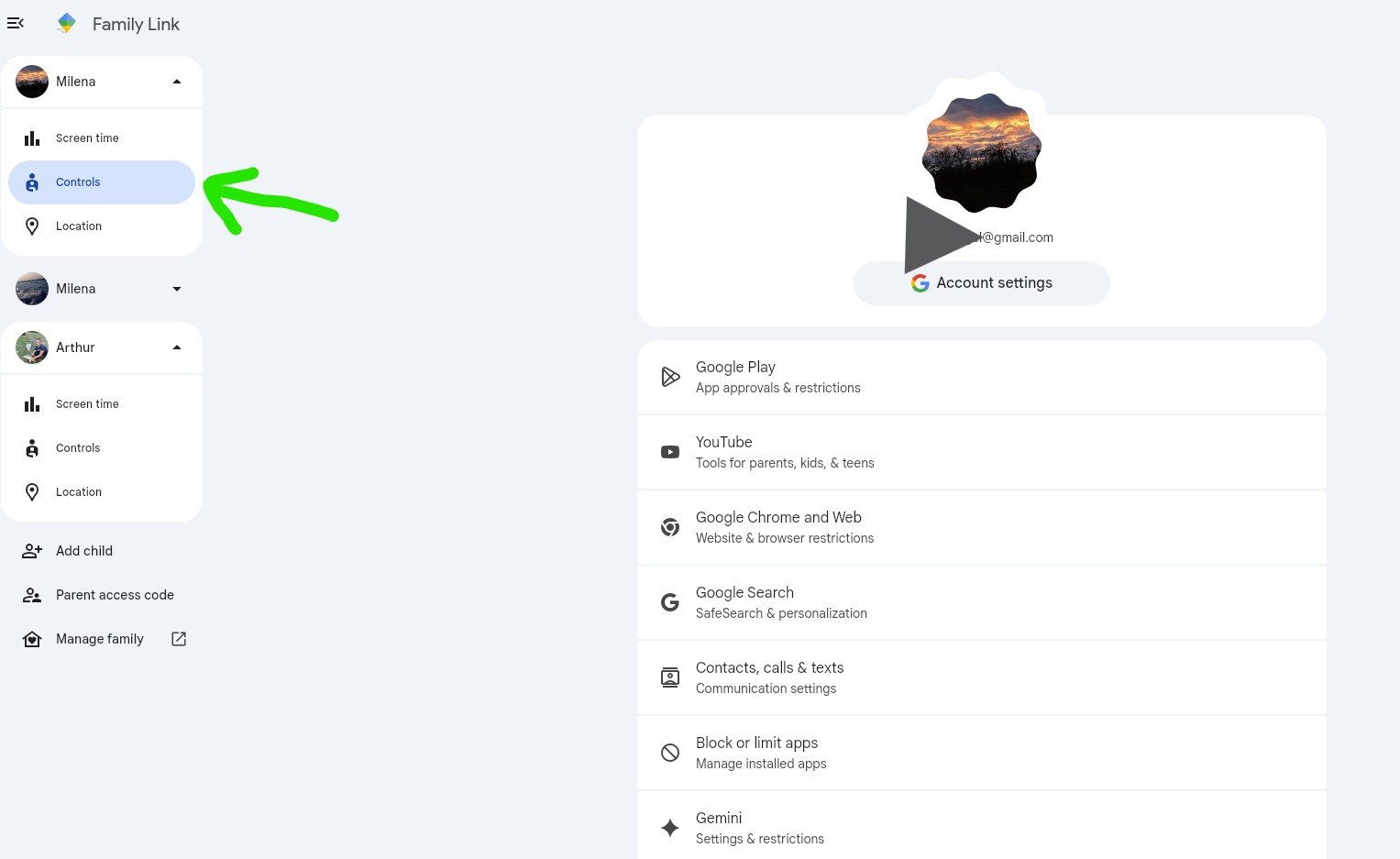 Google Family Link screen time limits